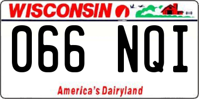 WI license plate 066NQI