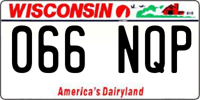 WI license plate 066NQP