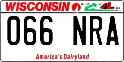 WI license plate 066NRA