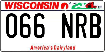 WI license plate 066NRB