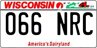 WI license plate 066NRC