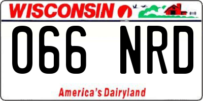 WI license plate 066NRD