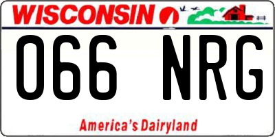 WI license plate 066NRG