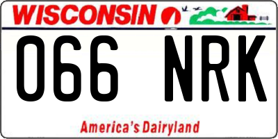 WI license plate 066NRK