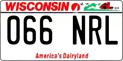 WI license plate 066NRL