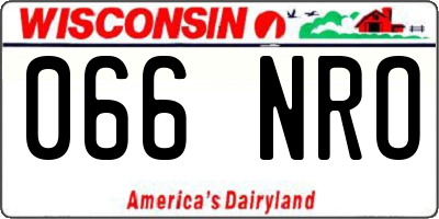 WI license plate 066NRO