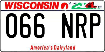WI license plate 066NRP