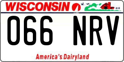WI license plate 066NRV