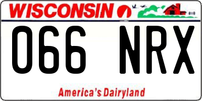 WI license plate 066NRX