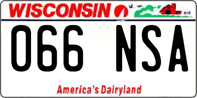 WI license plate 066NSA