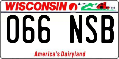 WI license plate 066NSB