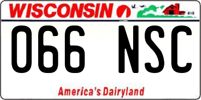 WI license plate 066NSC