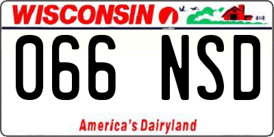 WI license plate 066NSD