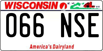 WI license plate 066NSE