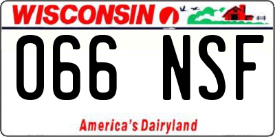 WI license plate 066NSF