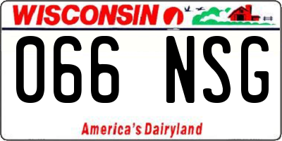 WI license plate 066NSG