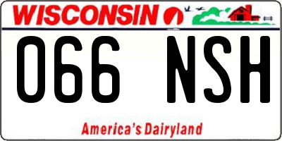 WI license plate 066NSH