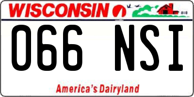 WI license plate 066NSI