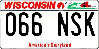 WI license plate 066NSK