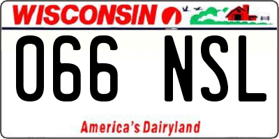 WI license plate 066NSL