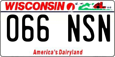 WI license plate 066NSN