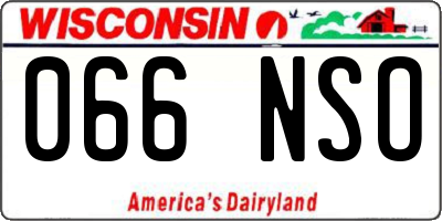 WI license plate 066NSO
