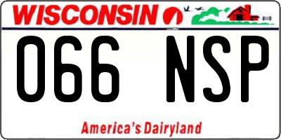WI license plate 066NSP