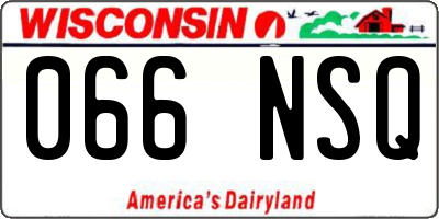 WI license plate 066NSQ