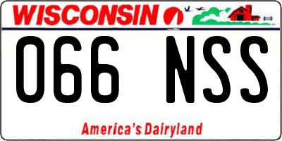 WI license plate 066NSS