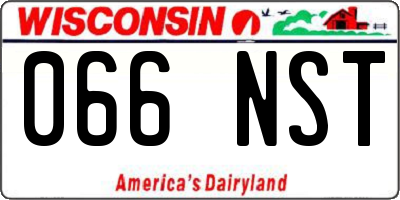 WI license plate 066NST