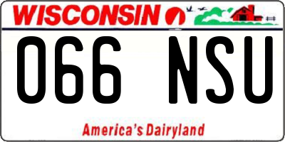 WI license plate 066NSU