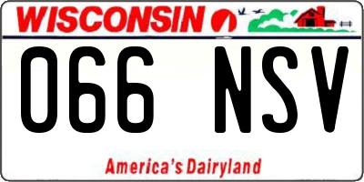 WI license plate 066NSV