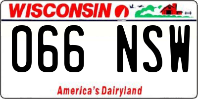 WI license plate 066NSW