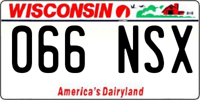 WI license plate 066NSX
