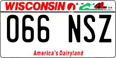 WI license plate 066NSZ
