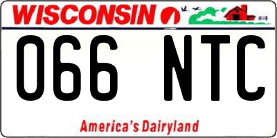 WI license plate 066NTC