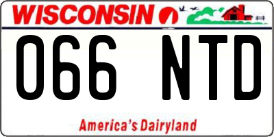 WI license plate 066NTD
