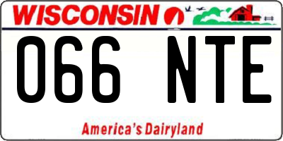 WI license plate 066NTE