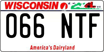 WI license plate 066NTF