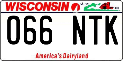 WI license plate 066NTK
