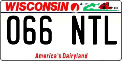 WI license plate 066NTL