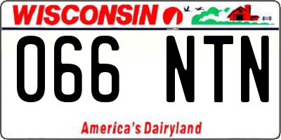 WI license plate 066NTN