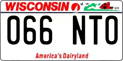 WI license plate 066NTO
