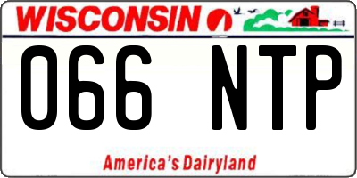 WI license plate 066NTP