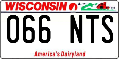 WI license plate 066NTS
