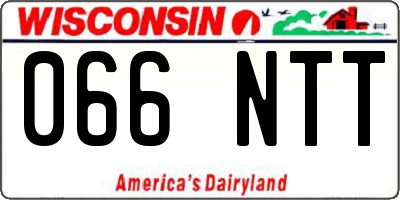 WI license plate 066NTT