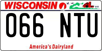WI license plate 066NTU