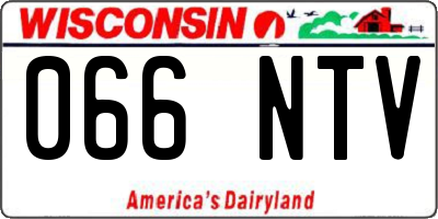 WI license plate 066NTV