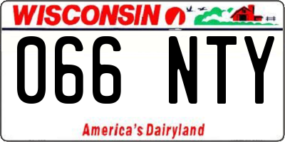 WI license plate 066NTY
