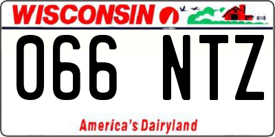 WI license plate 066NTZ
